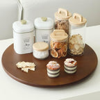 CONMEOCON- 22" Wooden Large Lazy Susan for Table Top with Premium Rubber Wood Sturdy and Good Craftsmanship, Large Charcuterie Board for The Party and Dining Table - Image 4
