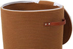 16"x20" Extra Large Cotton Rope Basket with Zipper Lid, Woven Laundry Hamper and Blanket Storage Basket, Round Clothes Bin for Living Room Bedroom, Rust Brown - Image 3