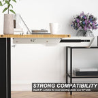 White Large Under Desk Mounted Sliding Drawer with 2 Cable Hole and 60 Degree Tilt Panel to Pull Out, 22.4'' Long & 9.2'' deep Large Storage Organizer for Sit Stand Workstation - Image 6