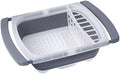 PrepWorks Collapsible Dish Drainer - Space-Saving, Expandable Dish Rack for Drying Plates, Cups, and Kitchen Utensils, Extends from 16.5" to 26.75" to Fit Over Most Sinks by ProgressiveInternational
