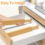Bamboo Drawer Dividers Organizers, 2.56" High, 17"-21.8" Adjustable, 8 Pack - Image 6