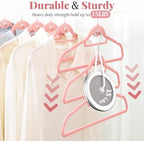 Velvet Felt Stackable Hangers 50 Pack, Thin & Space Saving, Pink - Image 2