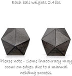 Ambipolar Geometric Decorative Ball Shaped Bookends, Modern Cast Iron Black Bookends for Office Desk, Book Shelf, Room Decor, Home Office, Book Stand or Organizer, Set of 2. Antique Black - Image 3