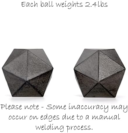 Ambipolar Geometric Decorative Ball Shaped Bookends, Modern Cast Iron Black Bookends for Office Desk, Book Shelf, Room Decor, Home Office, Book Stand or Organizer, Set of 2. Antique Black - Image 3