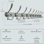 Dseap Coat Rack Wall Mount - 38” Long 10-Tri-Hooks Heavy Duty Coat Hanger Rail Wall Hooks for Hanging Coats Hats Clothing Clothes Purse Mudroom Entryway, Gray, Pack of 2 - Image 6