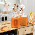 4 Pack Qtip Holder Dispenser with Lids,Orange Storage Containers,Bathroom Canisters Organizer for Cotton Ball,Cotton Swab,Cotton Round Pads,Floss 21214718 - Image 5
