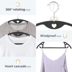 Velvet Hangers Felt Clothes Hangers 30 Pack Black/18 XL - Image 5
