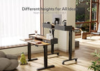 Claiks Standing Desk with Drawers & Wheels, 2 Height Shelf 40" Rustic Brown - Image 4