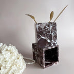 Natural Marble Stone Square Storage Container Empty Vessel Holder Cup for Candle/Pens/Sundries items (Rosa Levanto) - Image 3