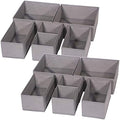 DIOMMELL 12 Pack Foldable Cloth Storage Box Closet Dresser Drawer Organizer Fabric Baskets Bins Containers Divider for Baby Clothes Underwear Bras Socks Lingerie Clothing,M Grey 444 by DIOMMELL