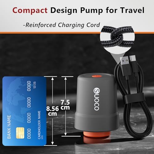SUOCO Travel Pack Vacuum Kit, Vacuum Seal Bags for Clothing Travel with Cordless Pump, Carry-on Size Compression Packing Cubes for Luggage Suitcase Backpack, 2 Small - Image 4