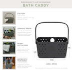 Parker Baby Co. Quick-Dry Bath Caddy Organizer with Handle - Smoke, Large - Image 4