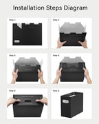 Oterri Portable Collapsible Cardboard File Box with Handle for Letter-Size - Image 6