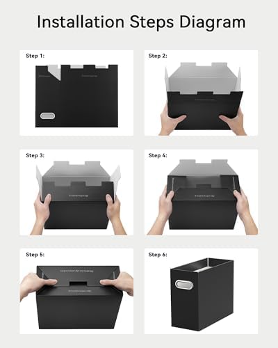 Oterri Portable Collapsible Cardboard File Box with Handle for Letter-Size - Image 6
