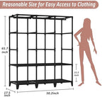 Wardrobe Closet, Quick and Easy Assembly, Black Portable Closet - Image 6