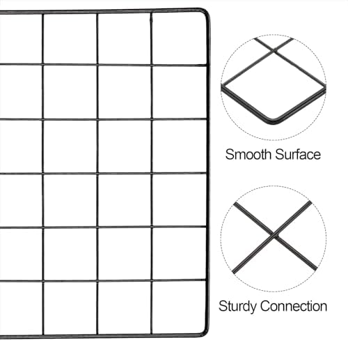 PATIKIL 31.5"x12" Wire Grid Panel, 2 Pack Board Photo Pictures Memo Display Grid Panels Hanging Organizer Wall Decorative Panel for Home Office Wedding, Black - Image 4