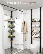 Corner Shower Caddy Tension Pole for Shampoo Holder, Stainless Steel Rod - Image 3