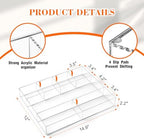 Briwooody Clear Acrylic Deep Drawer Organizer Tray, 7 Compartments - Image 2