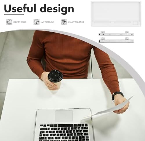 jojofuny 1 Set of Keyboard Tray Under Desk, Keyboard Sliding Tray Under Desk, Keyboard Drawer Slide Tray, Keyboard Shelf, for Home and Office - Image 7
