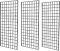 Commercial Grade Gridwall Panels – Heavy Duty Grid Panel for Any Retail Display, 2’ Width x 4’ Height, 3 Gridwall Panels Per Carton (Black Finish) by Home