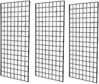 Commercial Grade Gridwall Panels – Heavy Duty Grid Panel for Any Retail Display, 2’ Width x 4’ Height, 3 Gridwall Panels Per Carton (Black Finish) by Home