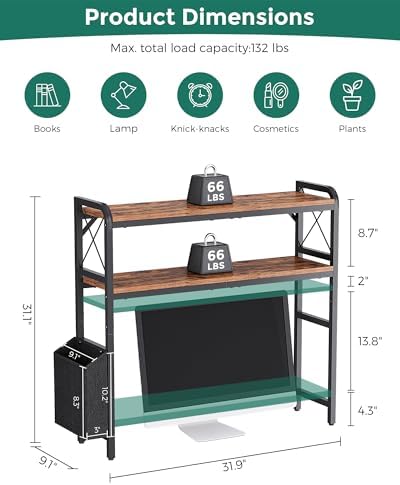 Desk Hutch Dorm with Adjustable Shelves and Side Pockets - Image 3