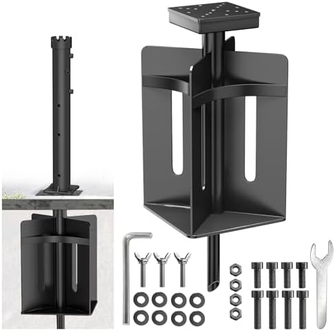 In-ground Umbrella Base with Umbrella Stand Tube Hanging Parasol Stand Holder Stainless Steels Outdoor Umbrella Base, Black by Mayset