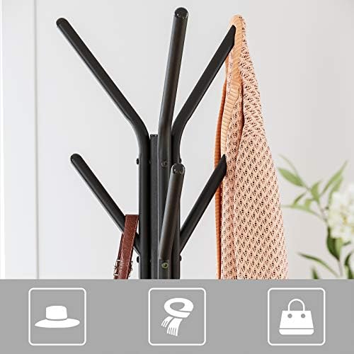 VASAGLE Coat Rack Freestanding, Hall Tree with 2 Shelves - Image 4