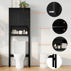 Garvee Over The Toilet Storage Cabinet with Adjustable Shelf, Black - Image 3