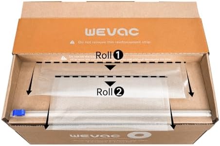 Wevac 8''x100' & 11''x100' 2 Rolls Food Vacuum Seal Roll Keeper with Cutter, Ideal Vacuum Sealer Bags for Food Saver, BPA Free, Commercial Grade, Great for Storage, Meal prep and Sous Vide (Pack of 2) - Image 5