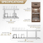 2-Tier Pots and Pans Organizer Under Cabinet Kitchen 15" W *22" D - Image 2