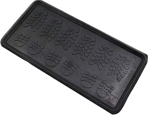 Envelor Rubber Snow Boot Tray All Weather Shoe Tray Indoor Outdoor Multi Purpose Tray Plant Tray Pet Tray Food and Water Bowl Tray Paint Tray Utility Floor Tray (Foot Steps) - Image 2