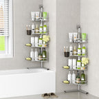 Standing Corner Shower Caddy - 4-Tier Rustproof Adjustable Shower Shelves - Image 7