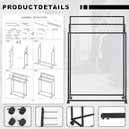 Yaocom Floor Mounted Belt Hanger, Metal Men Closet Display Stand Organizer with Wheels, Ties Scarf Rack Shawls Purse Shelf Storage Holder for Clothing Bedroom Store, 150 x 100 x 40 cm - Image 5
