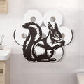 WADORN Funny Squirrel Metal Toilet Paper Holder, Black Squirrel Decorative Metal Toilet Paper Storage for Extra 8 Rolls Funny Freestanding Animal Wall Mounted Organizer for Restroom Bathroom Cabinet by WADORN