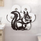 WADORN Funny Squirrel Metal Toilet Paper Holder, Black Squirrel Decorative Metal Toilet Paper Storage for Extra 8 Rolls Funny Freestanding Animal Wall Mounted Organizer for Restroom Bathroom Cabinet by WADORN