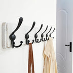 Dseap Coat Rack Wall Mounted - 24" Long 6 Tri Hooks, Heavy Duty Wooden Wall Coat Hanger Coat Hook for Clothes Hat Jacket Clothing, White and Black, Pack of 2 - Image 5