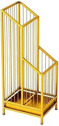 Elegant Metal Umbrella Storage Stand Rack Waterproof Entryway with Decorative, Durable Home & Hotel Entryway, Modern Home Decor, Office Entrance Stylish (Yellow) by Unknown