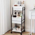 HapiRm Floor Makeup Organizer Storage - Vanity Skincare Make Up Organizers and Storage with Drawers, Cosmetics Display Cases Holder for Skin Care Nail Polish Perfume Makeup Brush by HapiRm