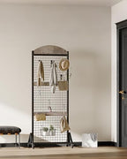 2 Packs Grid Wall Panel 5.7' x 2' FT Grid Display Rack with Wheels, Movable Gridwall Display Stand with 8 S-Shaped Hooks and 8 Garment Hooks, Floorstanding Wire Grid Rack, Greige and Black TCJ17P2BG - Image 6