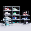 NYZE 12 Pack Acrylic Shoe Boxes Side Open, Clear Shoe Box Plastic Stackable, Shoe Storage Organizer with Magnetic Door, Shoe Display Shoe Containers with Lids Fits Up to Size 15 by GIVEYOUTHEBEST