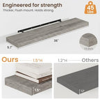 36 Inch Floating Shelves for Wall 2 Pack, Wood Wall Bathroom Shelves - Image 3