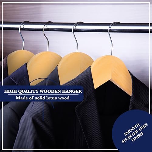 Wooden Hangers, 20 Pack, Non-Slip Velvet for Pants, Coats - Image 6