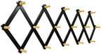 SKOLOO Accordion Wall Hanger with 16 Hooks, Modern Expandable Coat Rack Hat Rack for Wall, Solid Wooden, Natural on Black by SKOLOO