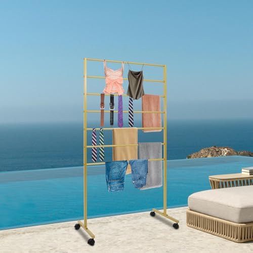 7 Tiers Rolling Display Tie & Scarf Rack Towel Belt Hanger - Image 5
