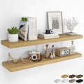 RICHFOCUS Long Floating Shelves for Wall 2Pack, Oak, 48" Lx8 D by RICHFOCUS