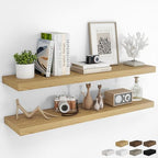 RICHFOCUS Long Floating Shelves for Wall 2Pack, Oak, 48" Lx8 D by RICHFOCUS
