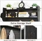 4ever2buy Farmhouse Hall Tree with Bench & Shoe Storage，Oak - Image 5