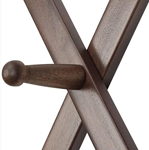 SKOLOO Hat Rack for Wall with 14 Hooks, Pack of 2, Solid Wooden, Modern, Expandable Coat Rack Wall Mount for Coats, Hats, Bags, Baseball Caps, Walnut Color - Image 5