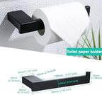 Matte Black Bathroom Hardware Accessories Set 4 Pieces Bath Towel Bar Set with 18 Inch Towel Bar,Toilet Paper Holder,Towel Hooks,SUS 304 Stainless Steel Wall Mounted Bathroom Towel Rack Set - Image 3
